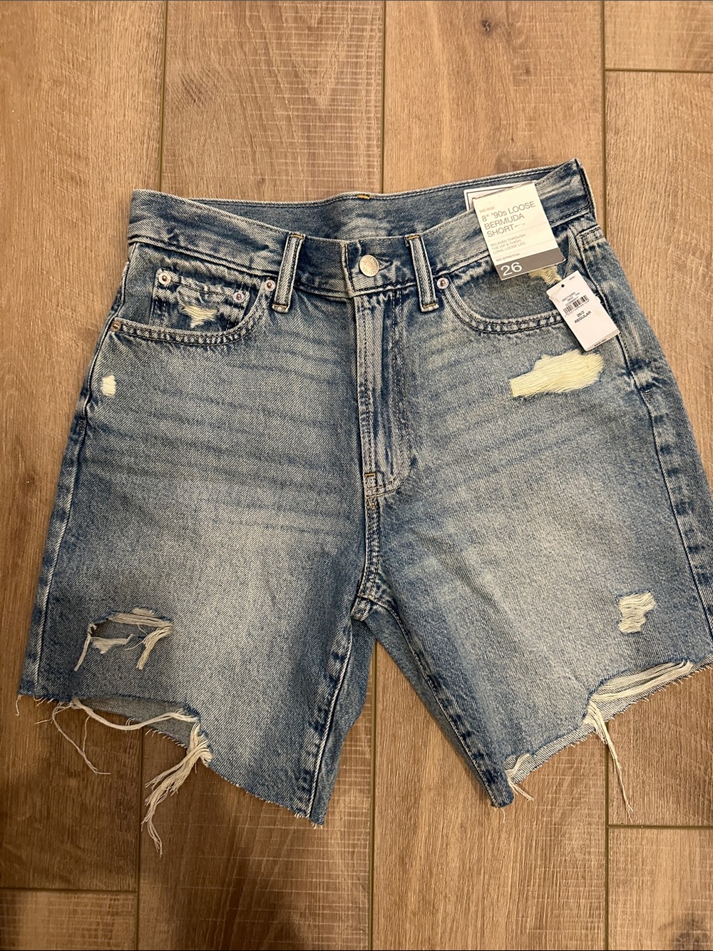 GAP Light Blue Distressed Denim Shorts